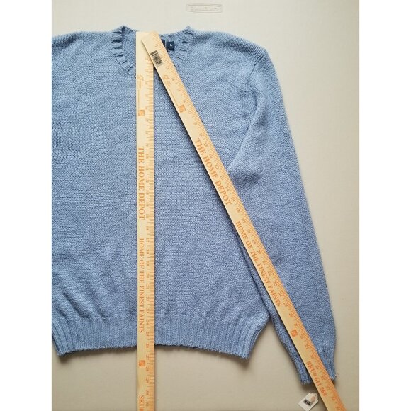 POLO RALPH LAUREN MEN'S BLUE COTTON KNITTED SWEATER SIZE L #819 - Picture 3 of 7